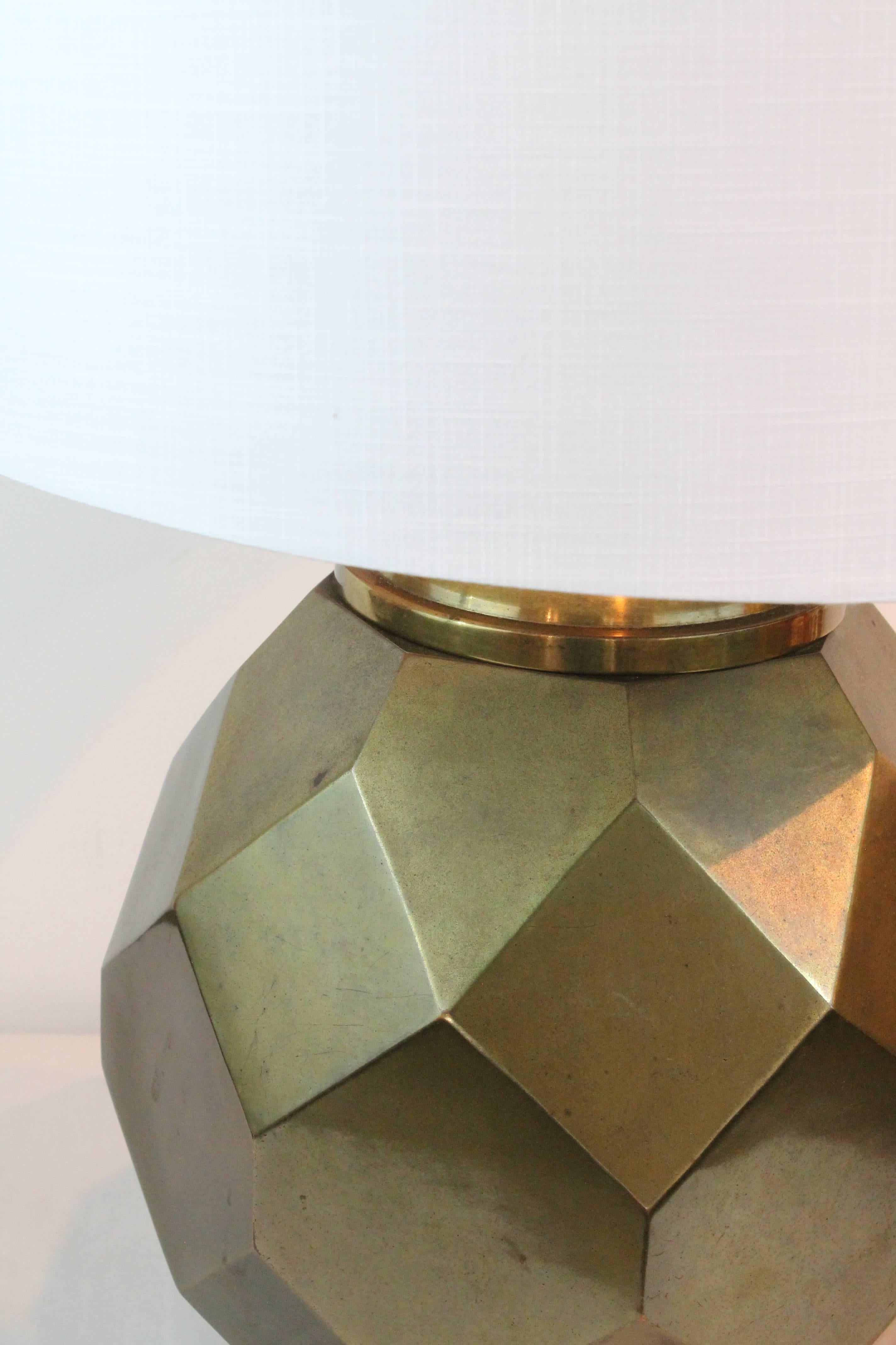 Mid-Century Modern Geodesic Brass Lamp For Sale