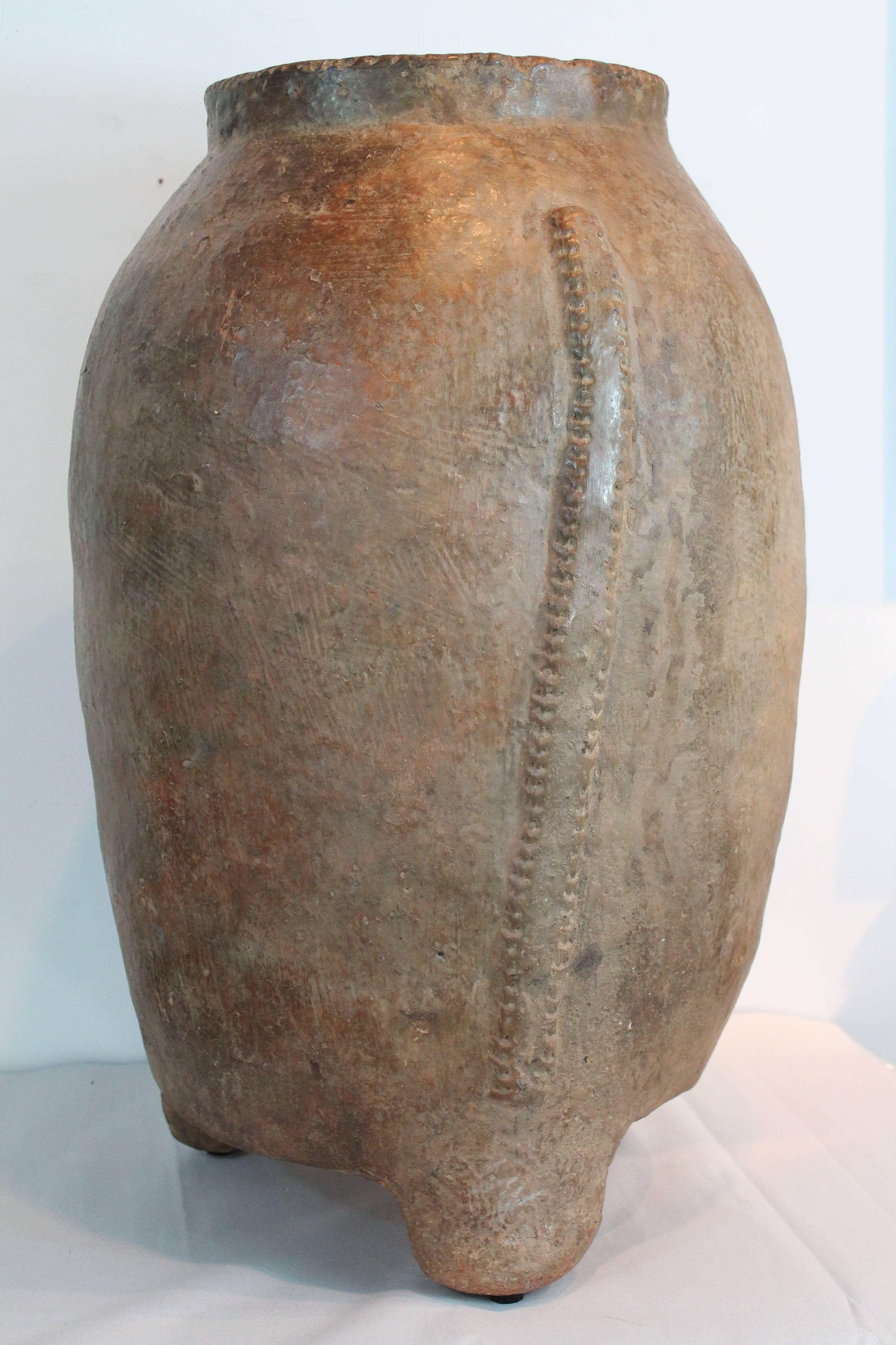Tribal Kurumba Ceramic Footed Storage Vessel For Sale