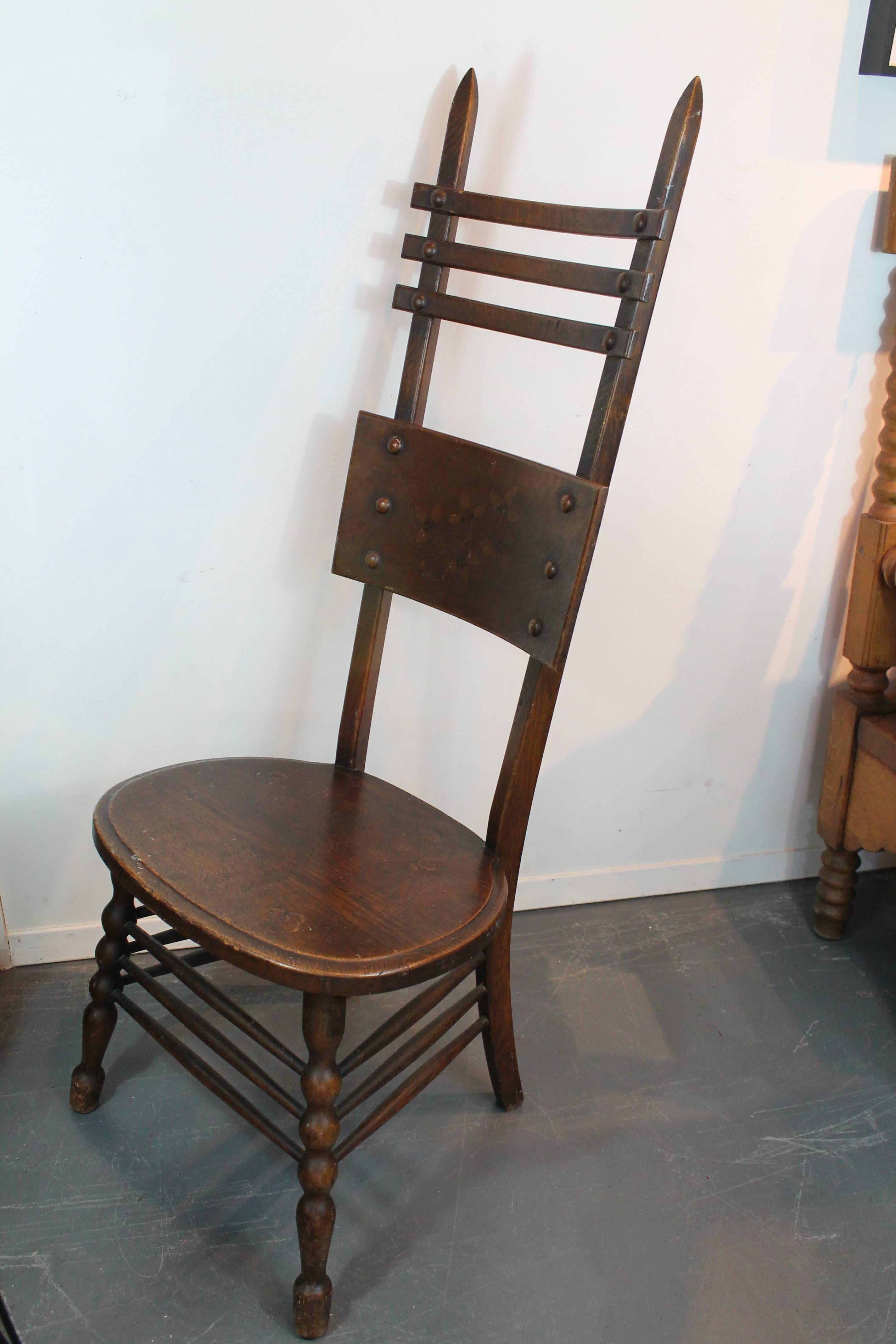 20th Century High-Backed Arts and Crafts Chair For Sale