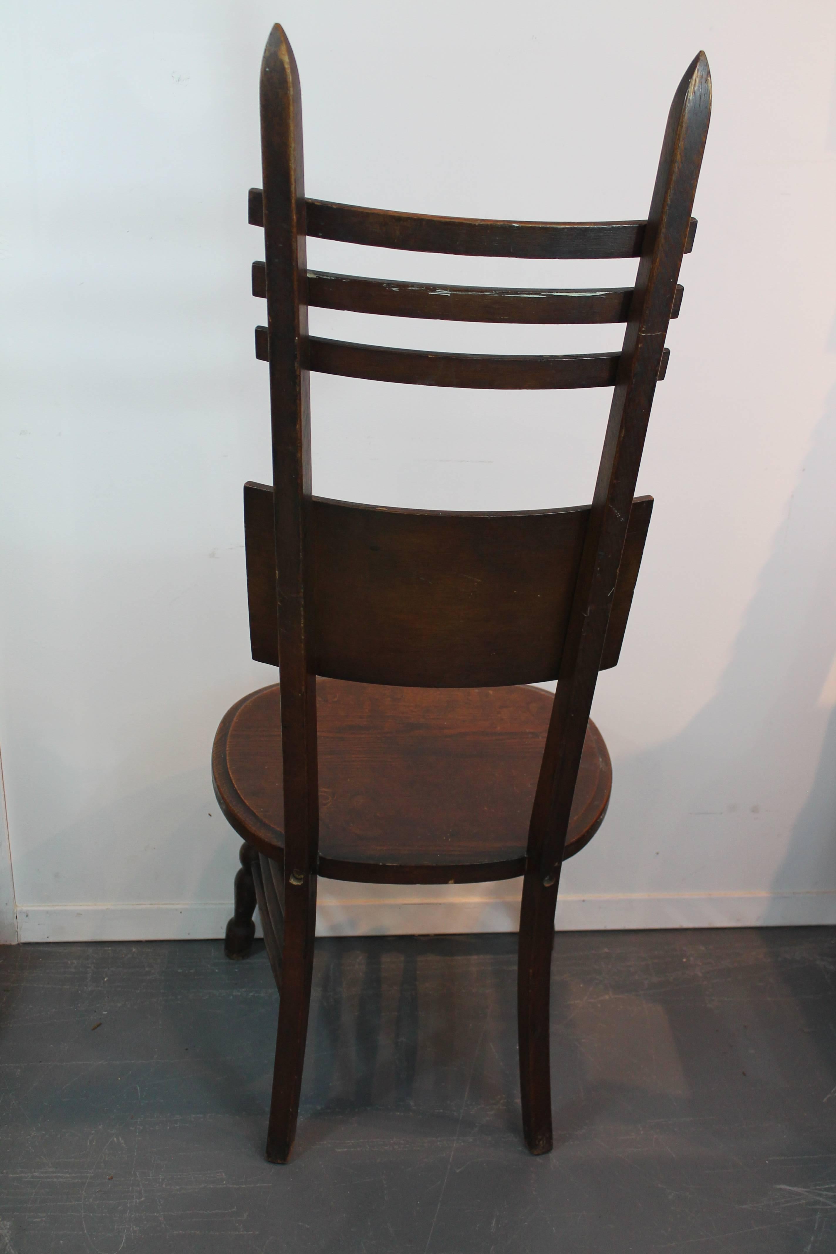High-Backed Arts and Crafts Chair For Sale 1