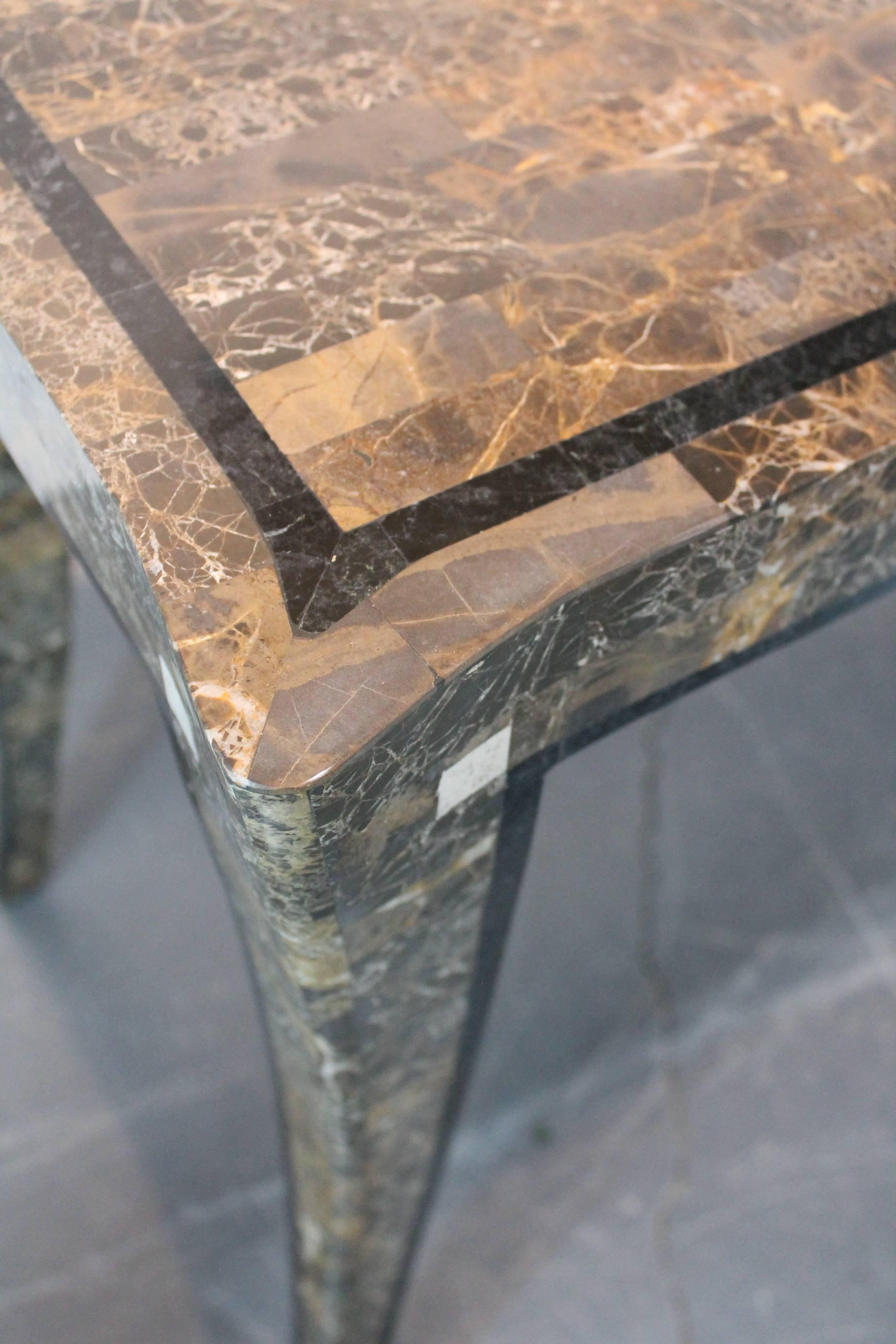 Klismos Tessellated Marble Console Table by Maitland-Smith For Sale 4