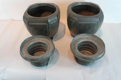 Pair of Large 19th Century Pewter Chinese Tea Cannisters