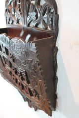 Folk Art Carved "Home Sweet Home" Wall Pocket