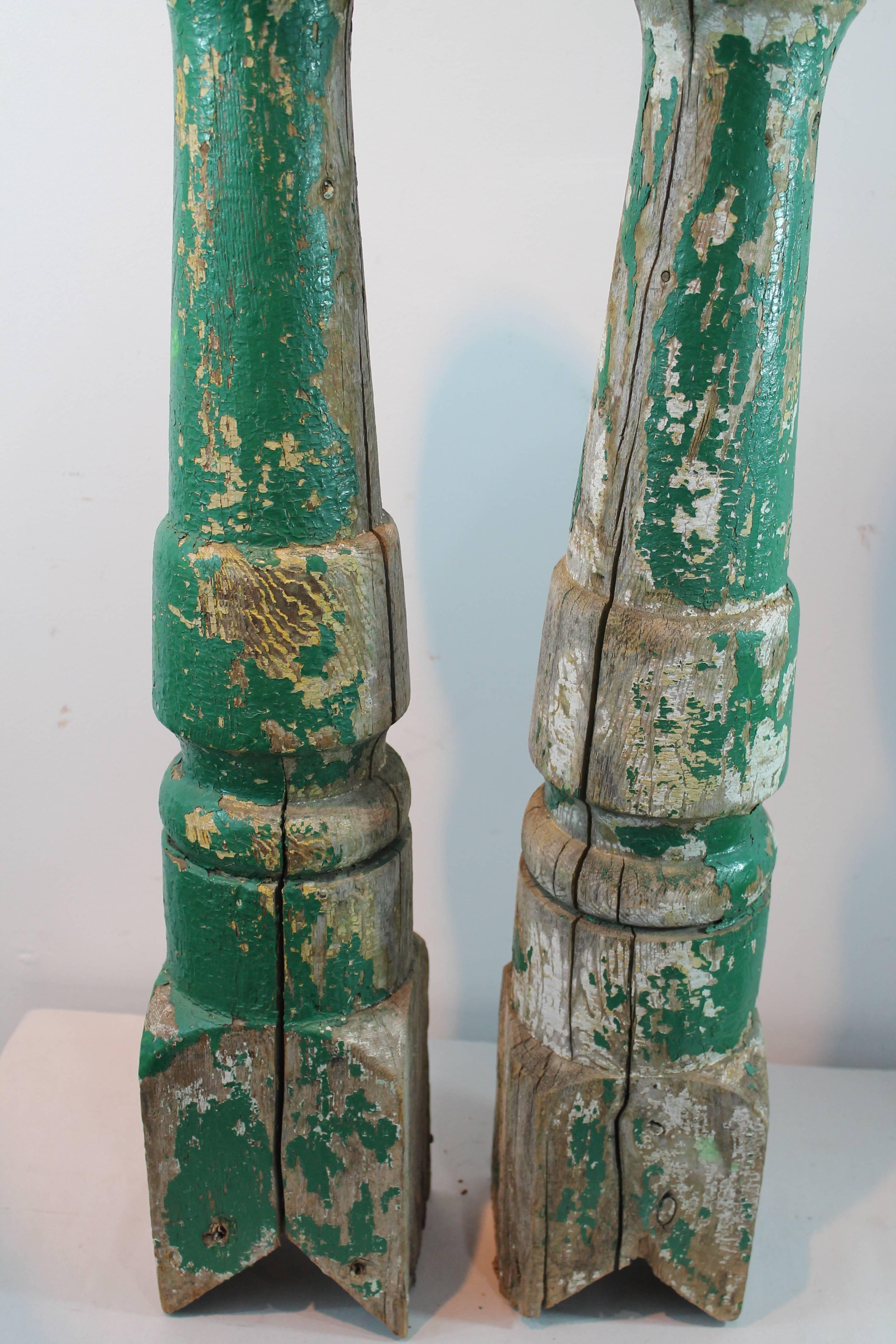 Pair of 19th Century Carved French Countryside Church Finials For Sale 1