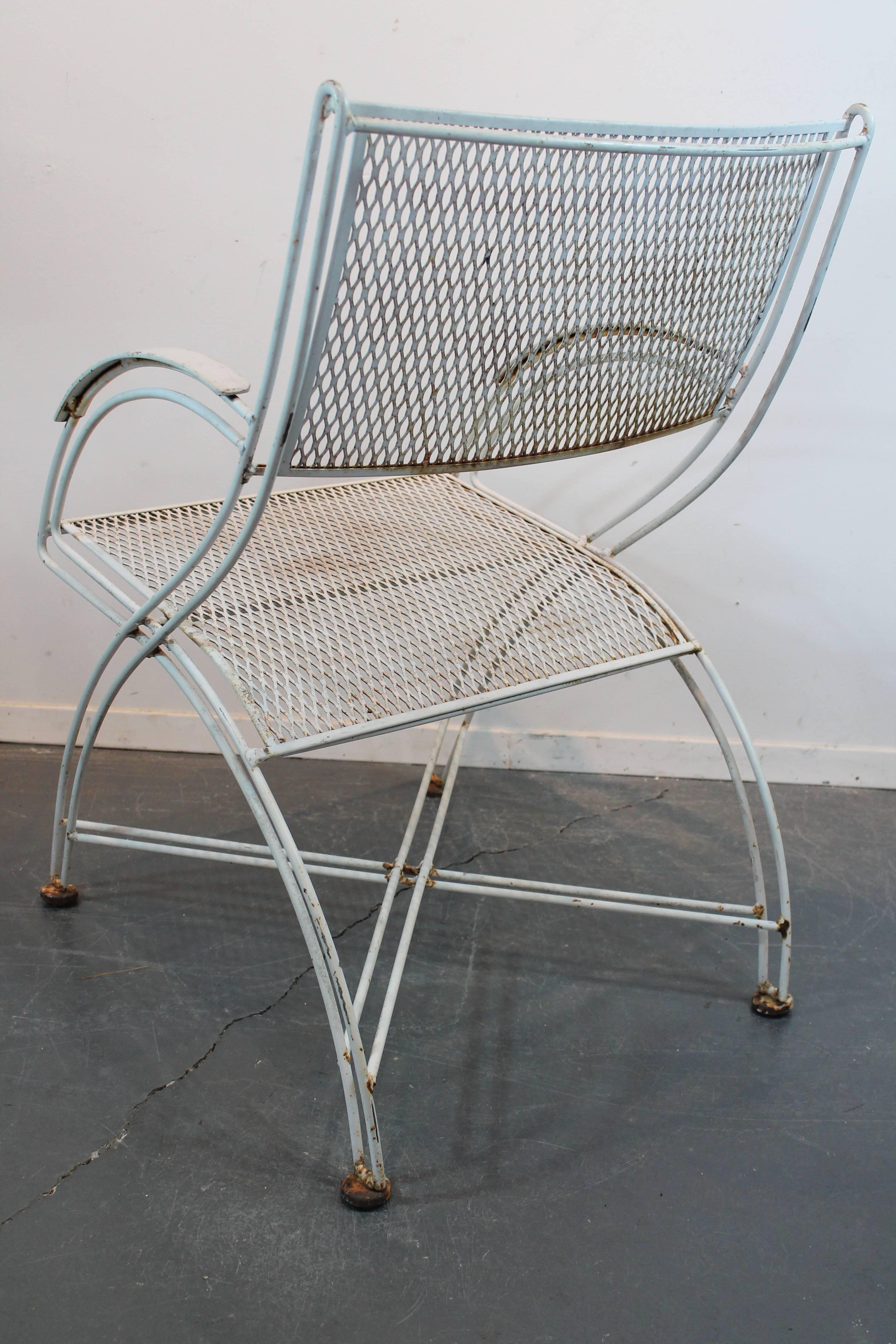20th Century Set of Four Sculptural Mid-Century Moderne Iron Chairs For Sale