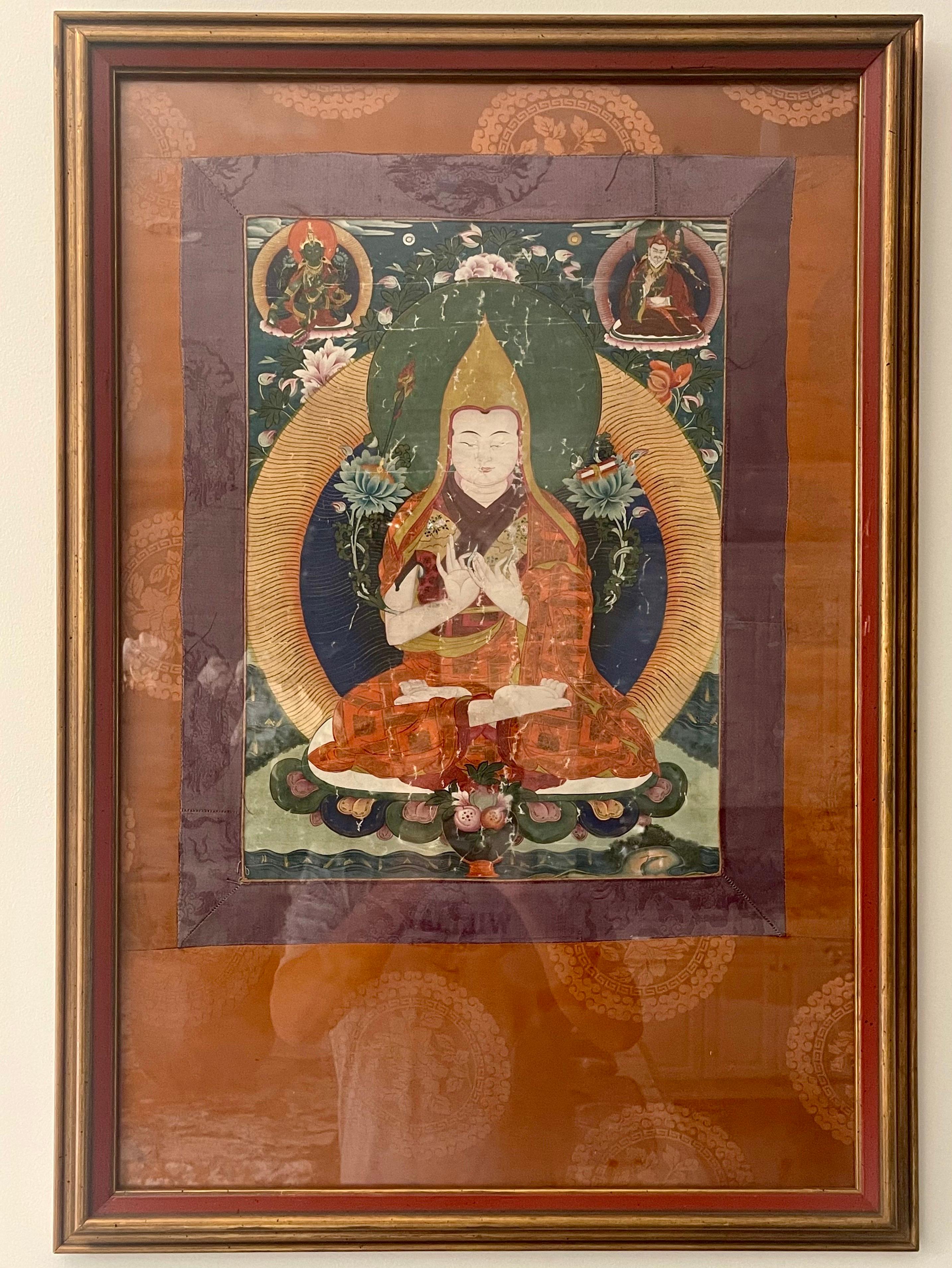 Silk Antique Framed Tibetan Thangka