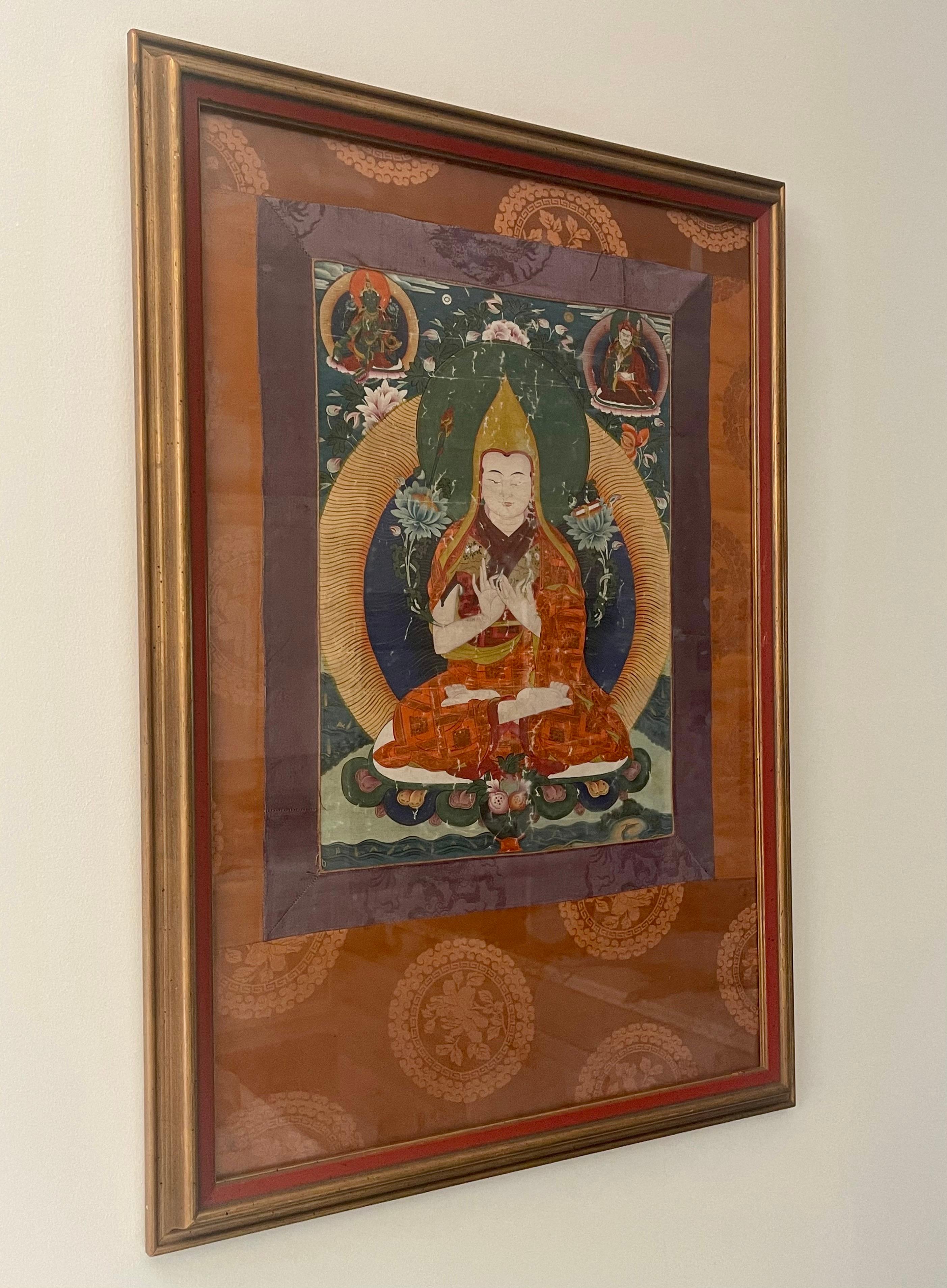 Antique Framed Tibetan Thangka 1