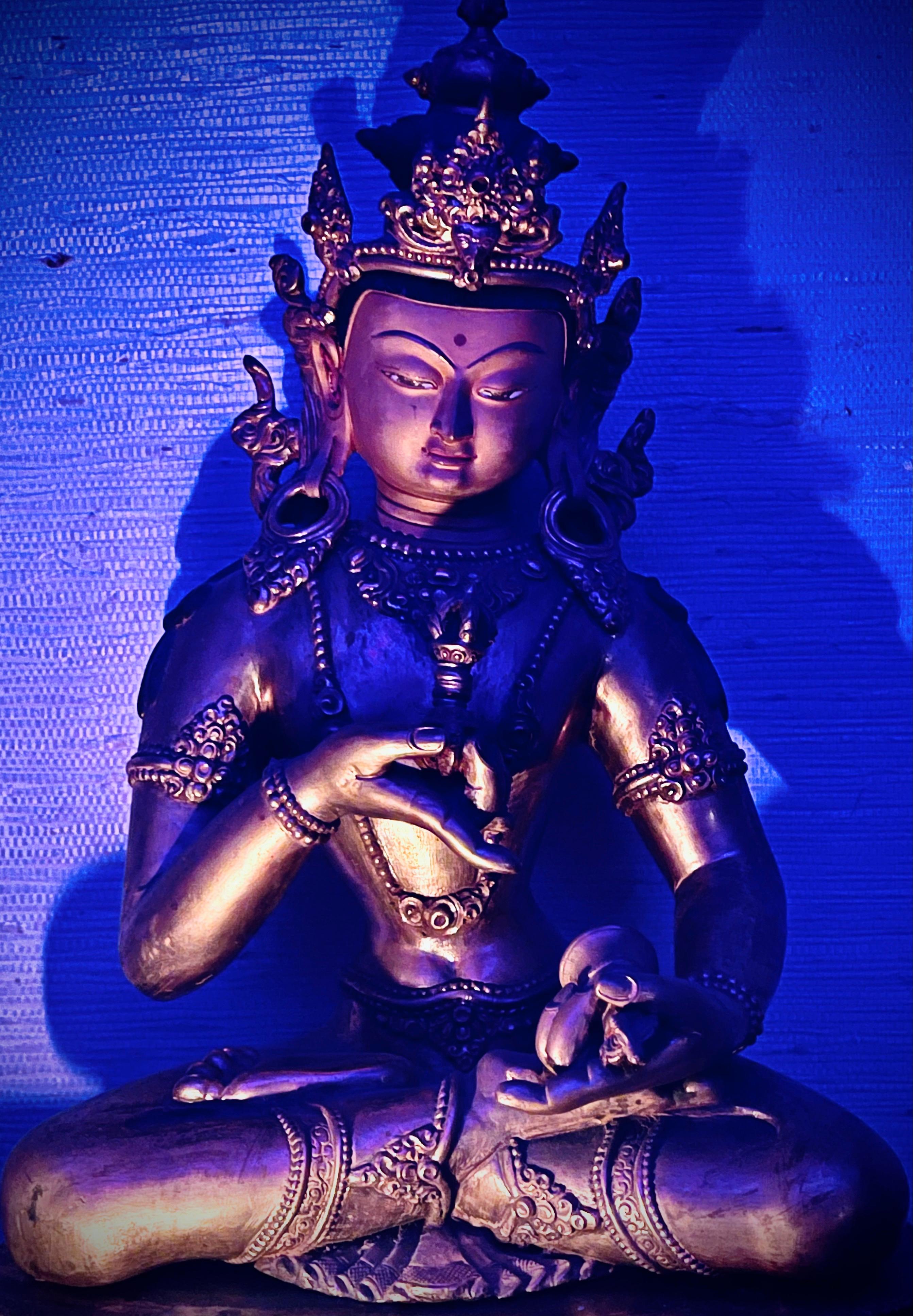Bronzestatue des Vajrasattva Bodhisattva aus der chinesischen Sino-Tibetischen Bronze im Angebot 6