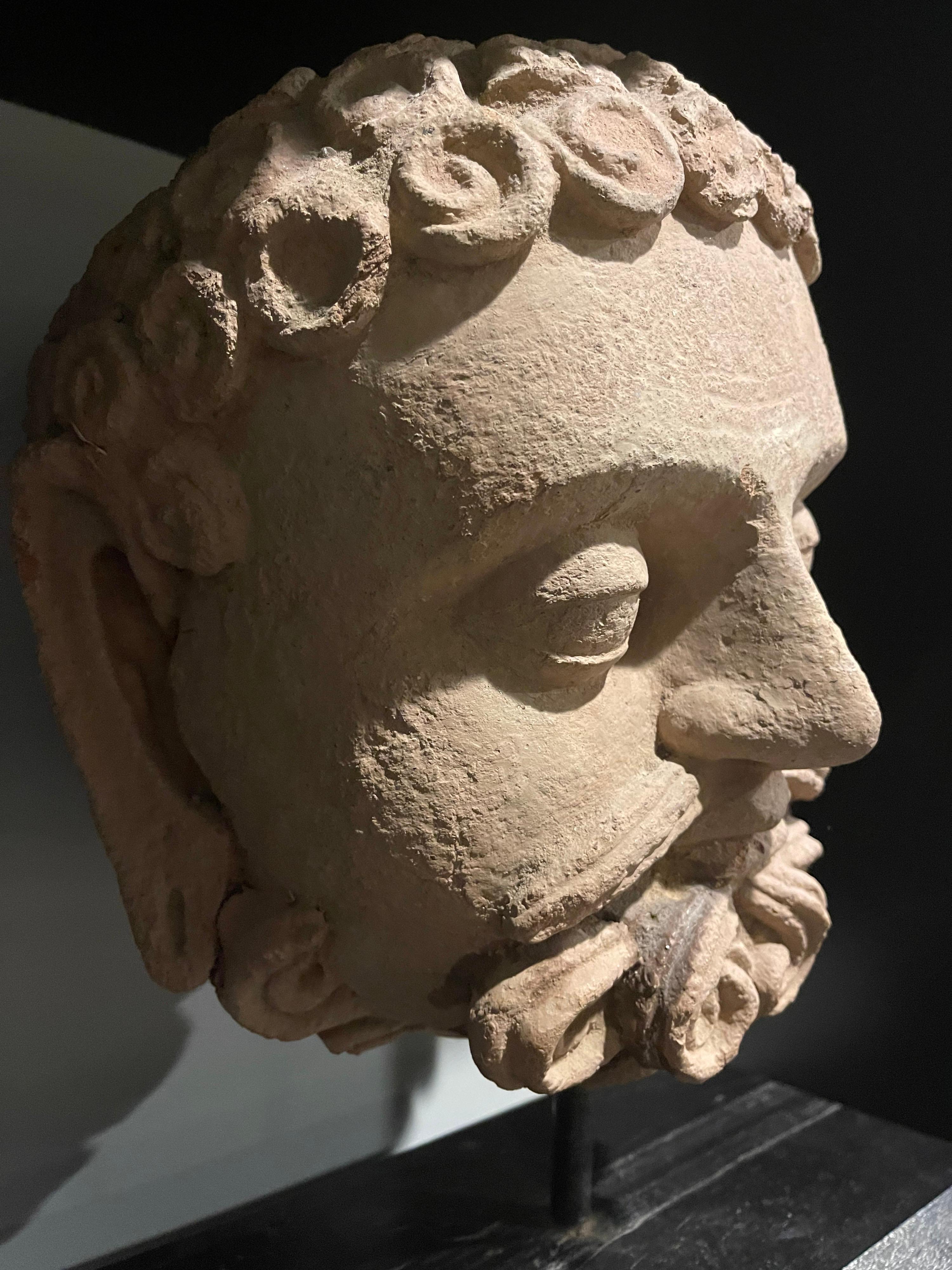 Sculpted Terracotta Gandhara Head For Sale 3