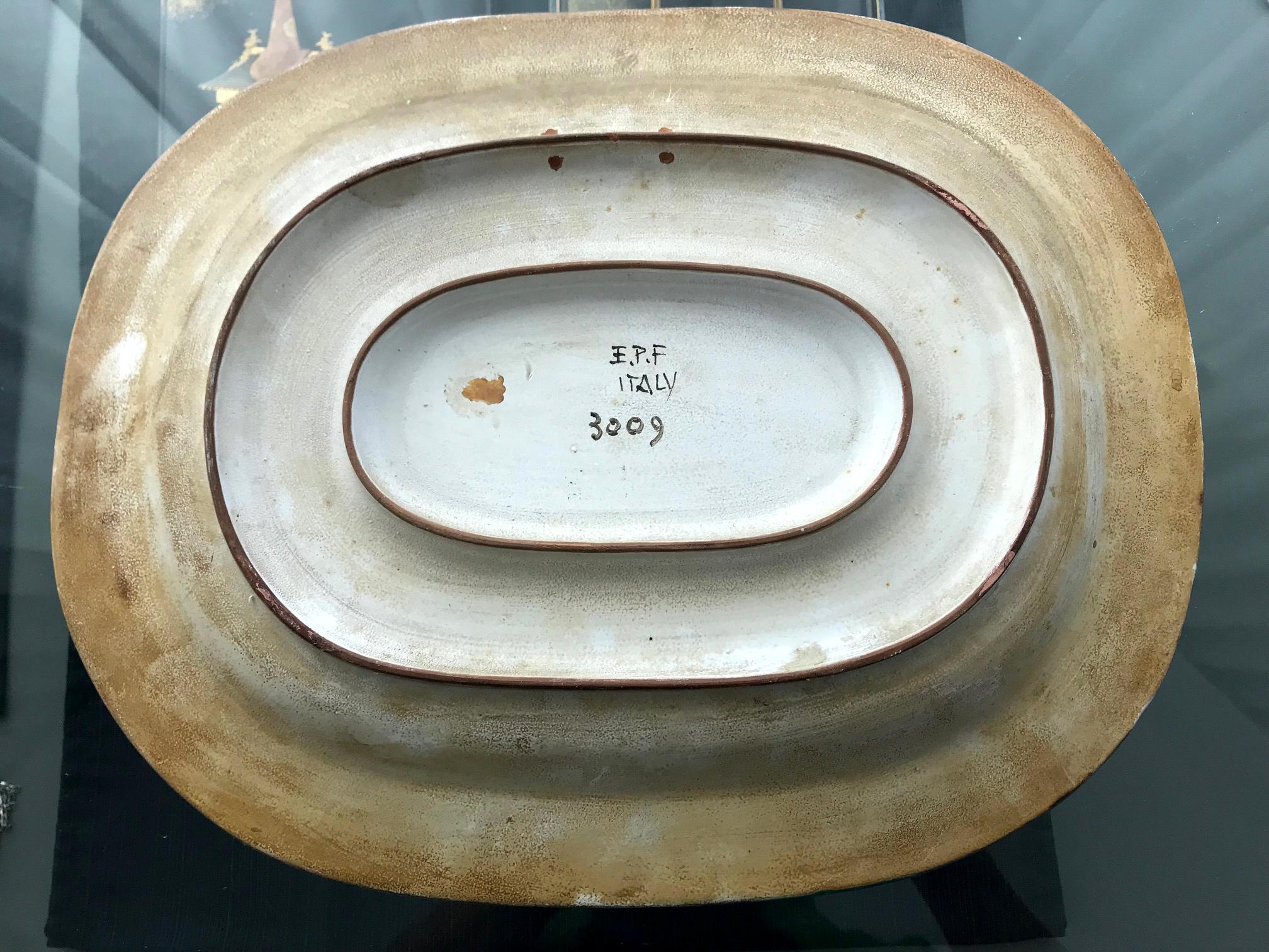 Poteries Plat d'art italien en céramique d'Eugenio Pattarino