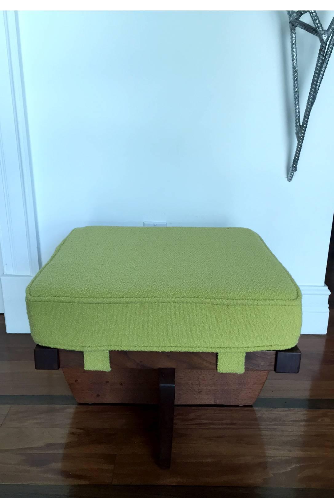 Walnut Greenrock Stool or Bench with cushion by George Nakashima In Good Condition In Atlanta, GA