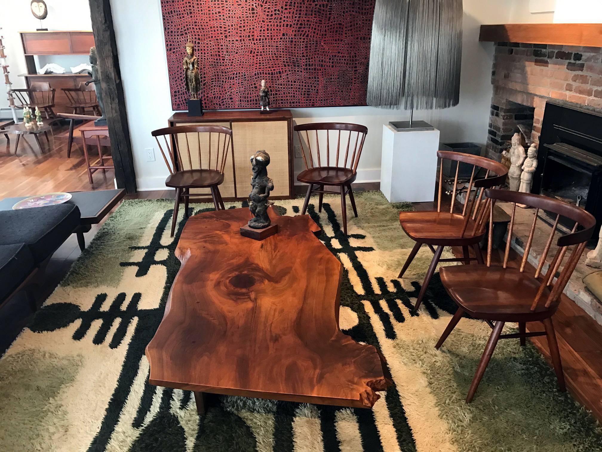Mid-20th Century Early Set of Four Straight Back Chairs by George Nakashima