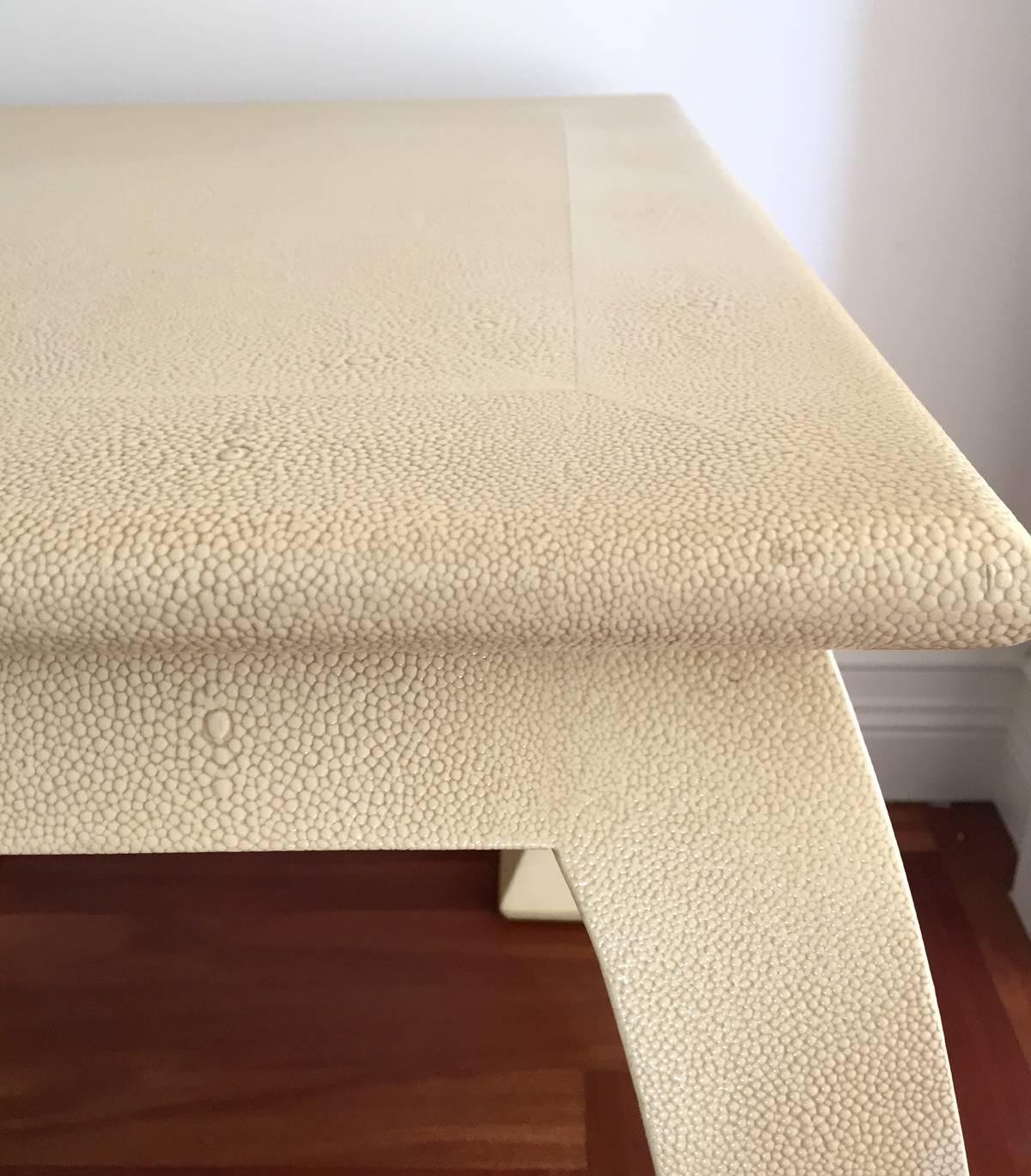 Embossed Shagreen Leather Table by Enrique Garcel For Sale