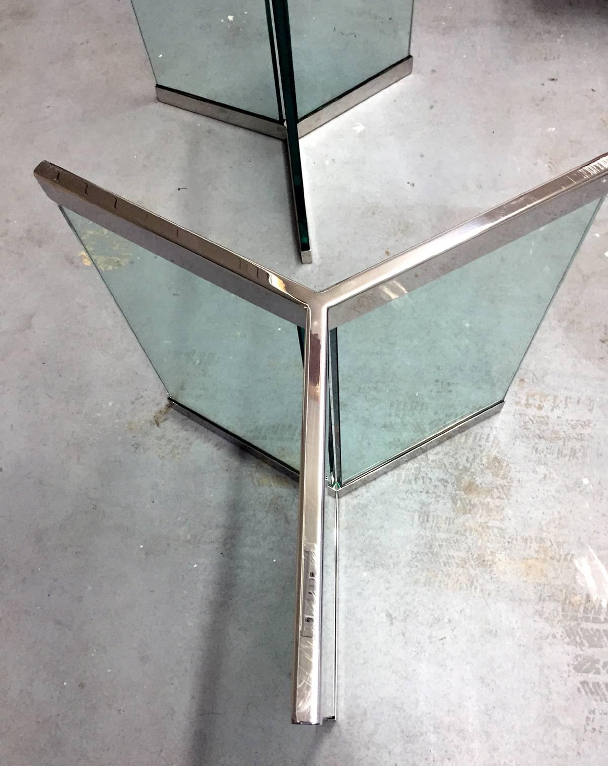 Mid-Century Modern Italian Glass and Chrome Table by Leon Rosen for Pace