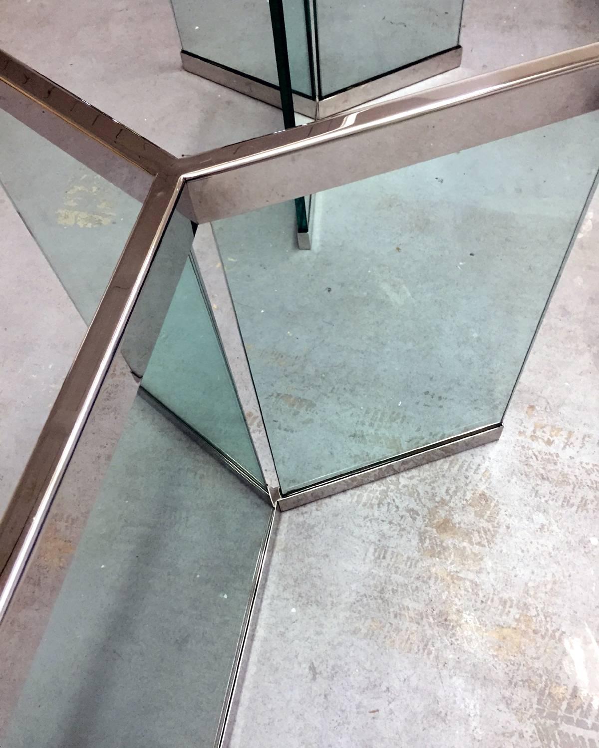 Italian Glass and Chrome Table by Leon Rosen for Pace In Good Condition In Atlanta, GA