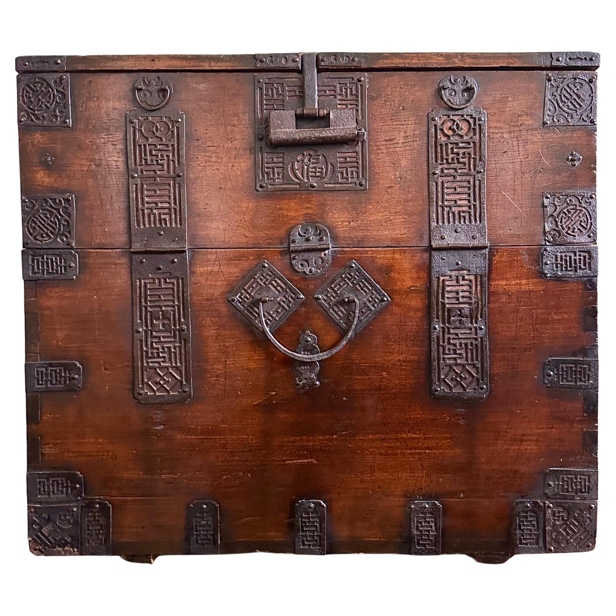 Fino Cofre Antiguo Bandaji Coreano Isla de Gangwha Dinastía Joseon