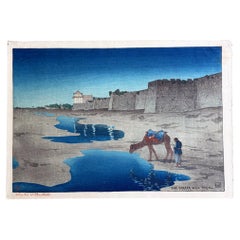 Woodblock Print the Tartar Wall Peking by Charles William Bartlett