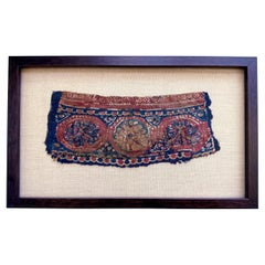 Framed Antique Coptic Textile Fragment from Byzantine North Africa
