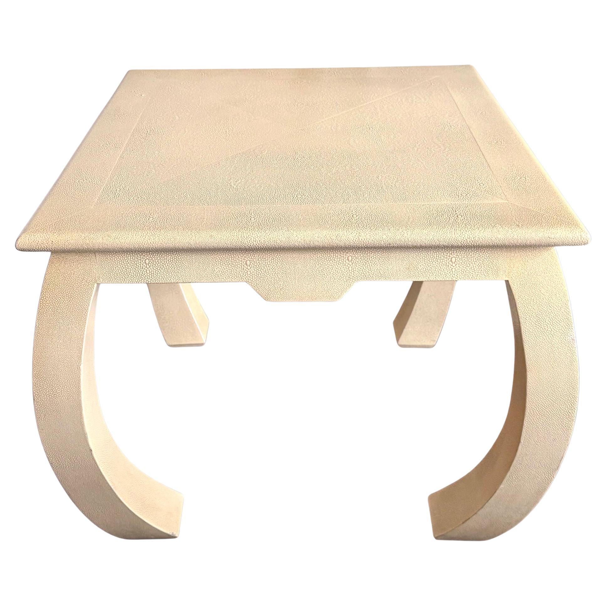 Embossed Leather Square Table Karl Springer For Sale
