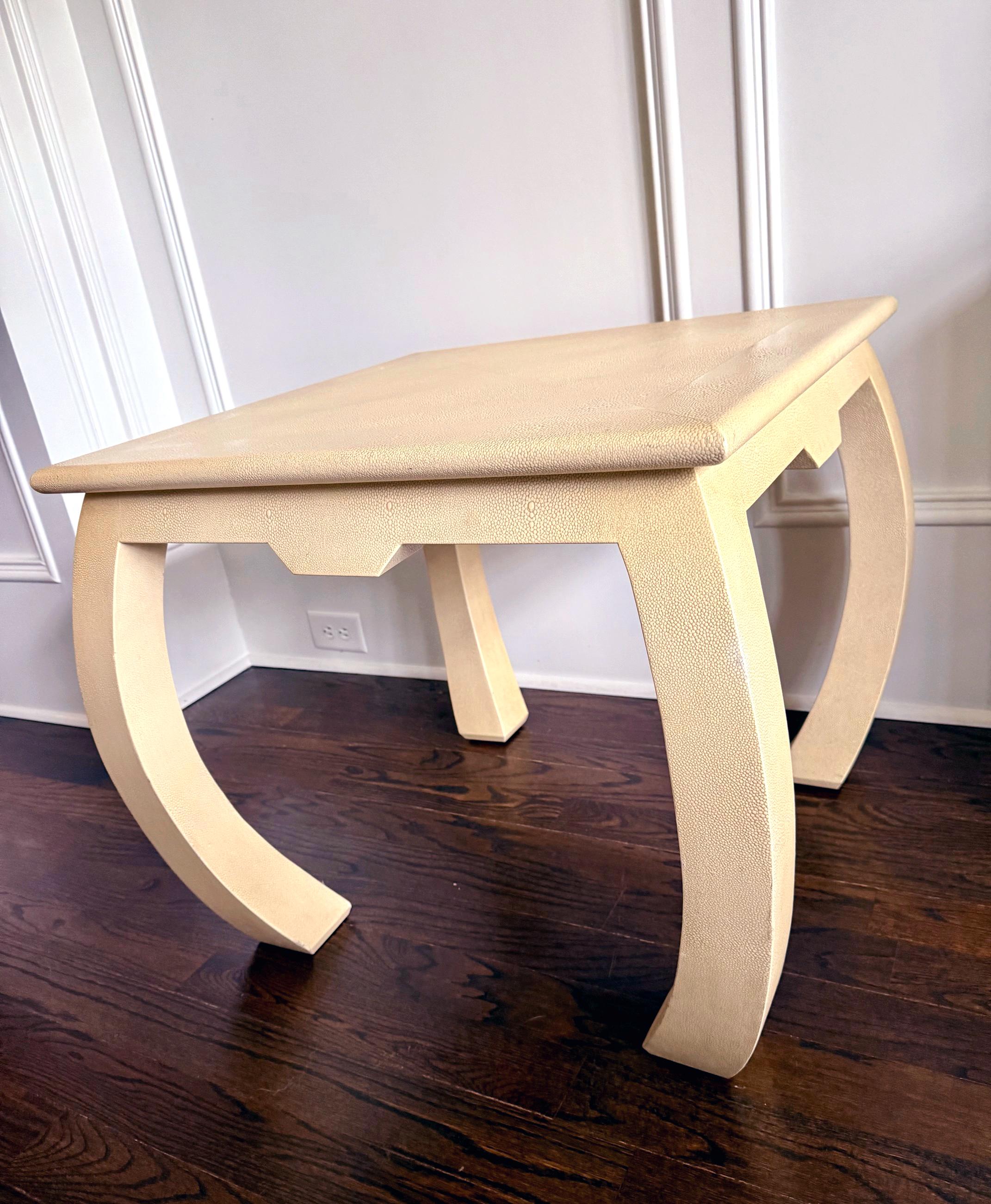 Embossed Leather Square Table Karl Springer For Sale 2