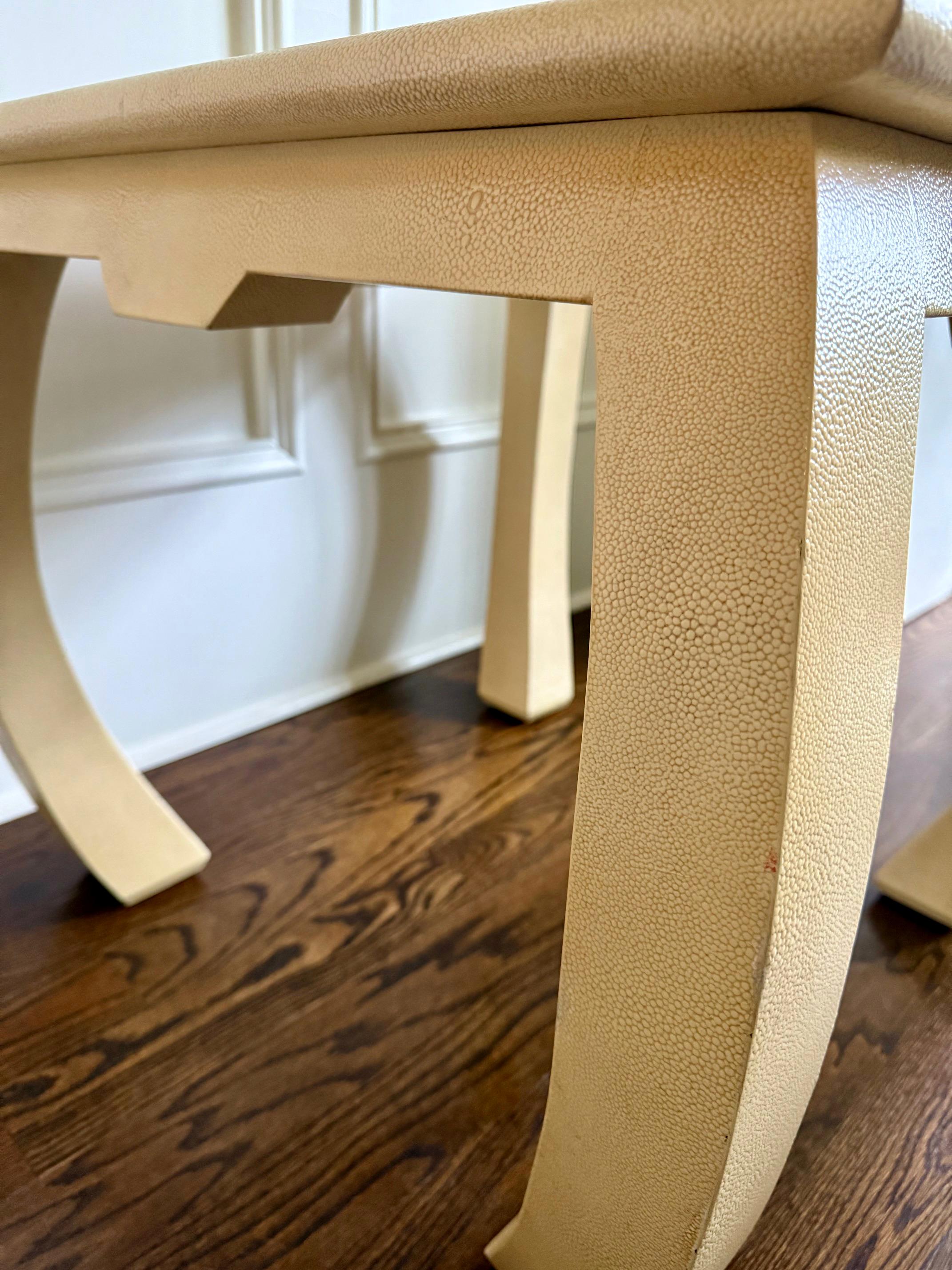 Embossed Leather Square Table Karl Springer For Sale 6