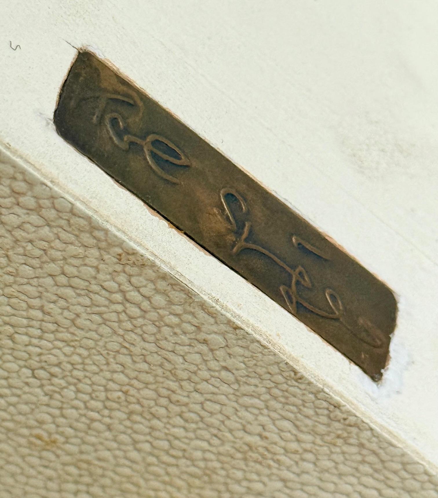 Embossed Leather Square Table Karl Springer For Sale 7
