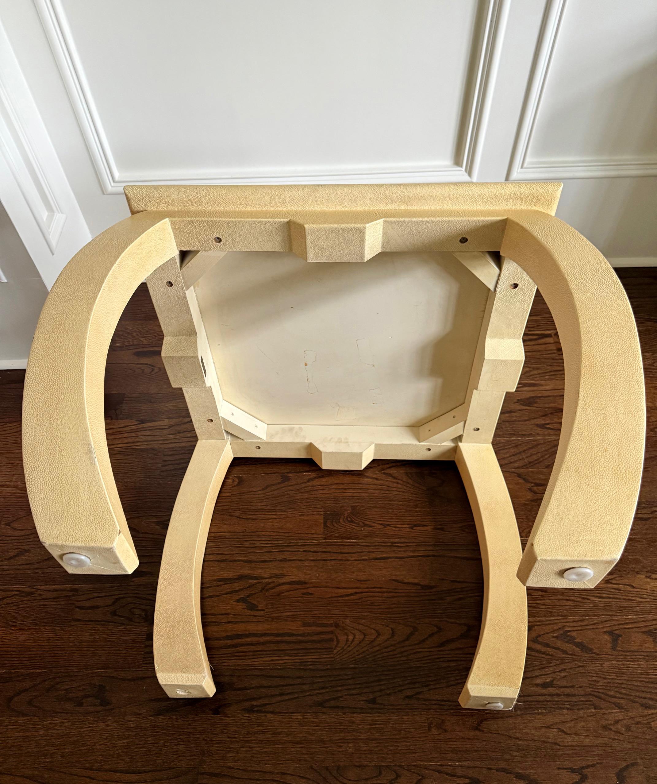 Embossed Leather Square Table Karl Springer For Sale 8