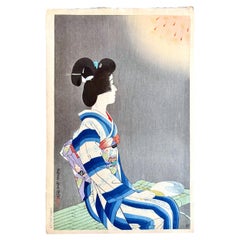 Japanese Large Woodblock Print Firework by Ito Shinsui Limited Edition