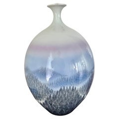 Grand vase japonais en porcelaine Arita de Fujii Shumei