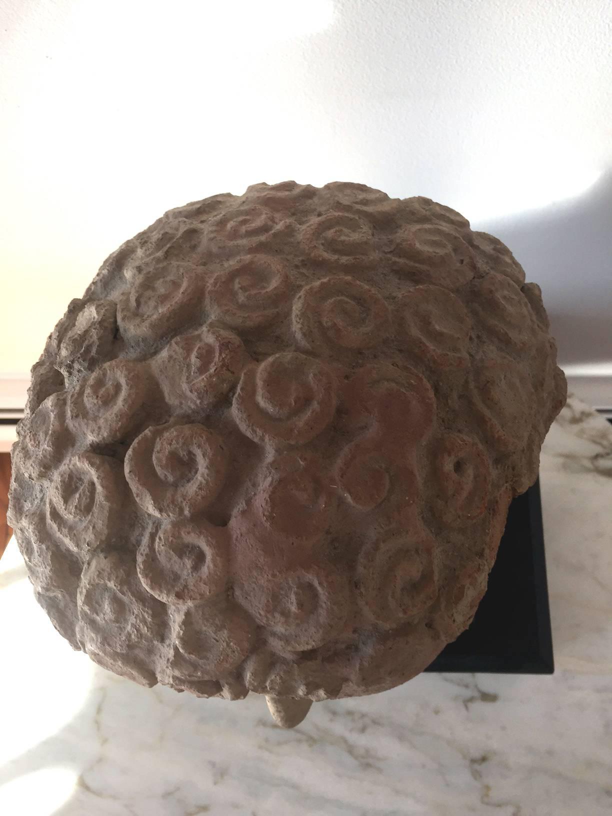 Sculpted Terracotta Gandhara Head In Good Condition For Sale In Atlanta, GA