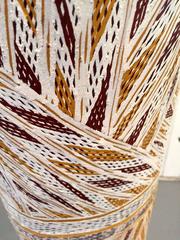 Australian Aboriginal Painting on Hollow Log