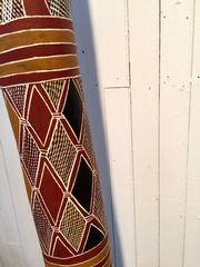 Australian Aboriginal Painting on Hollow Log