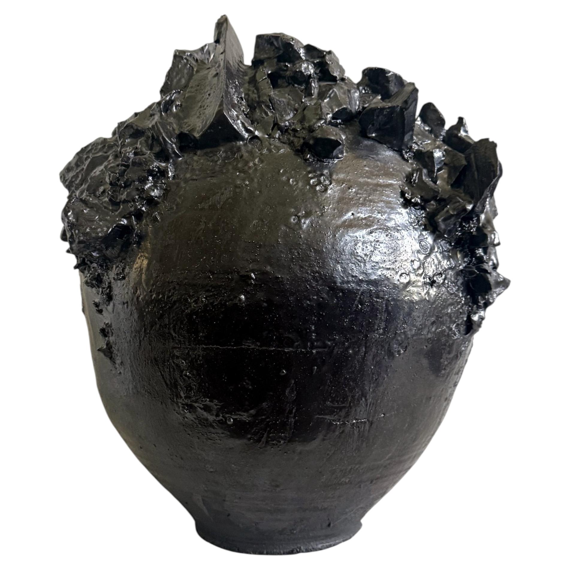 Large Contemporary Ceramic Moon Jar by Akiko Hirai For Sale