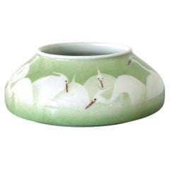Japanese Porcelain Bowl with Composed Egrets by Makuzu Kozan Meiji Period