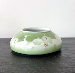 Japanese Porcelain Bowl with Composed Egrets by Makuzu Kozan Meiji Period