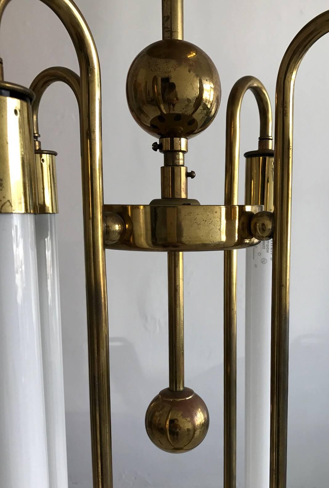 Mid-20th Century Brass Chandelier by Kaiser