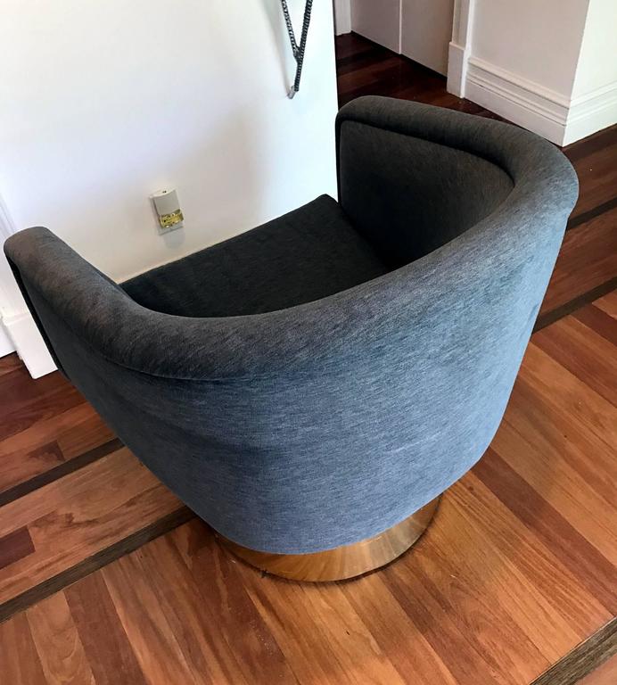 Pairs of Swivel Brass Tub Chairs Leon Rosen Pace Collection at 1stDibs