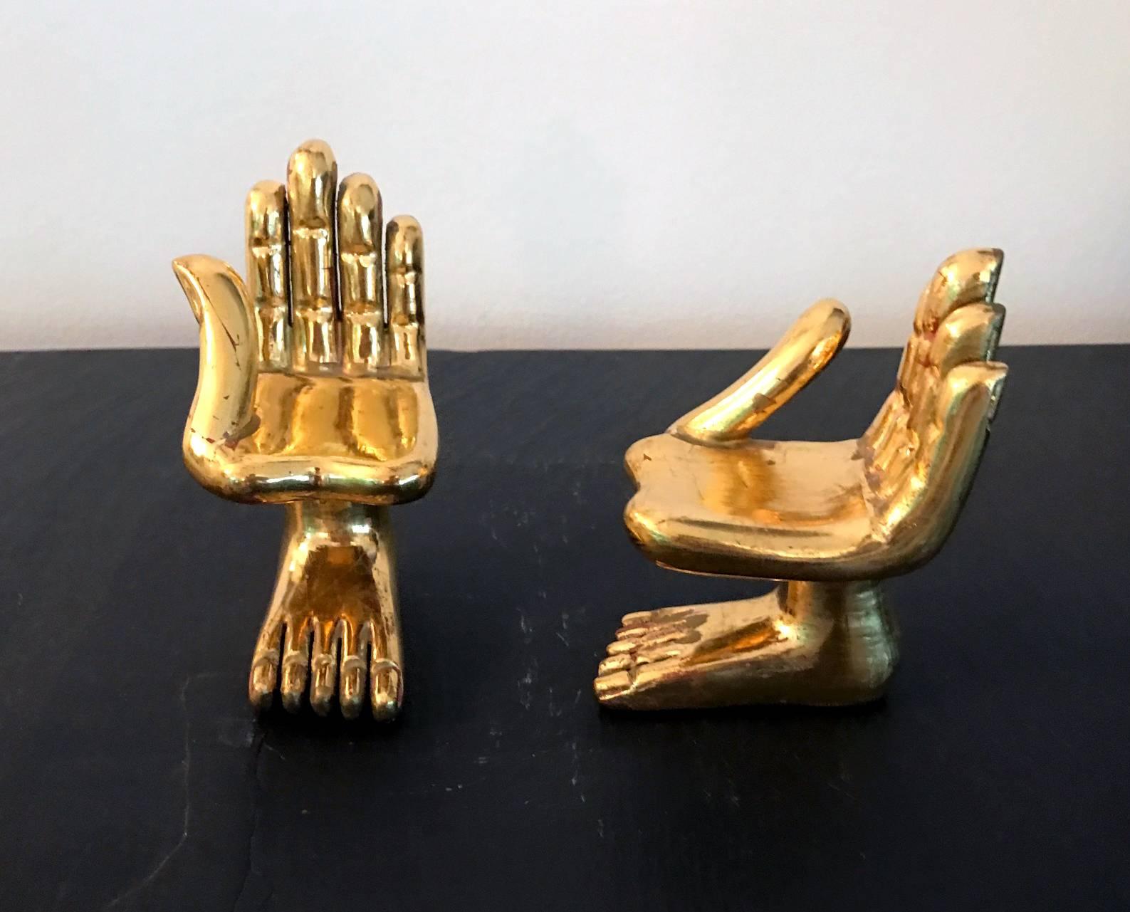 Mid-Century Modern Two Hand Foot Sculptures by Pedro Friedeberg