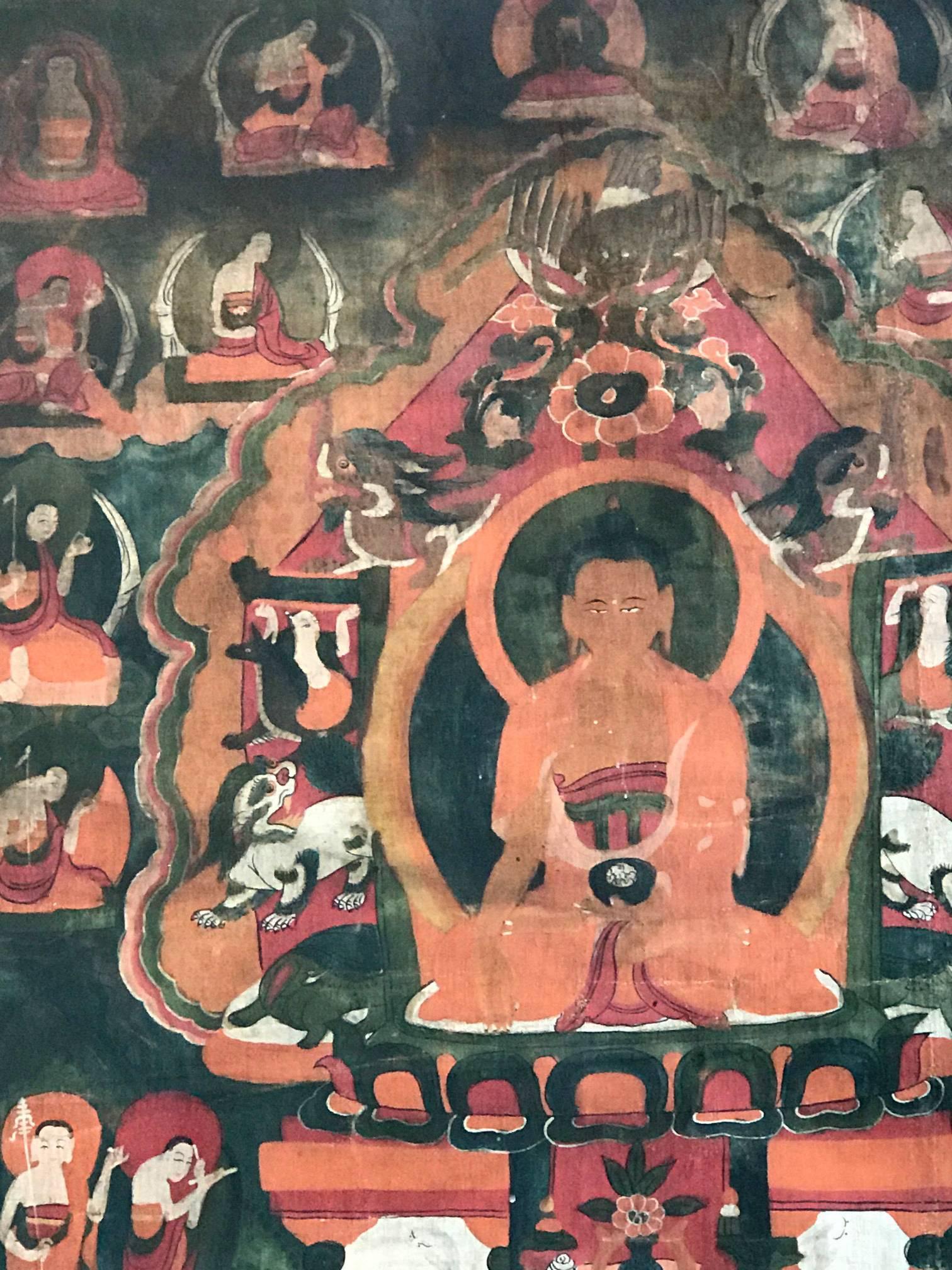 Framed Tibetan Thankga of Amitabha For Sale 1