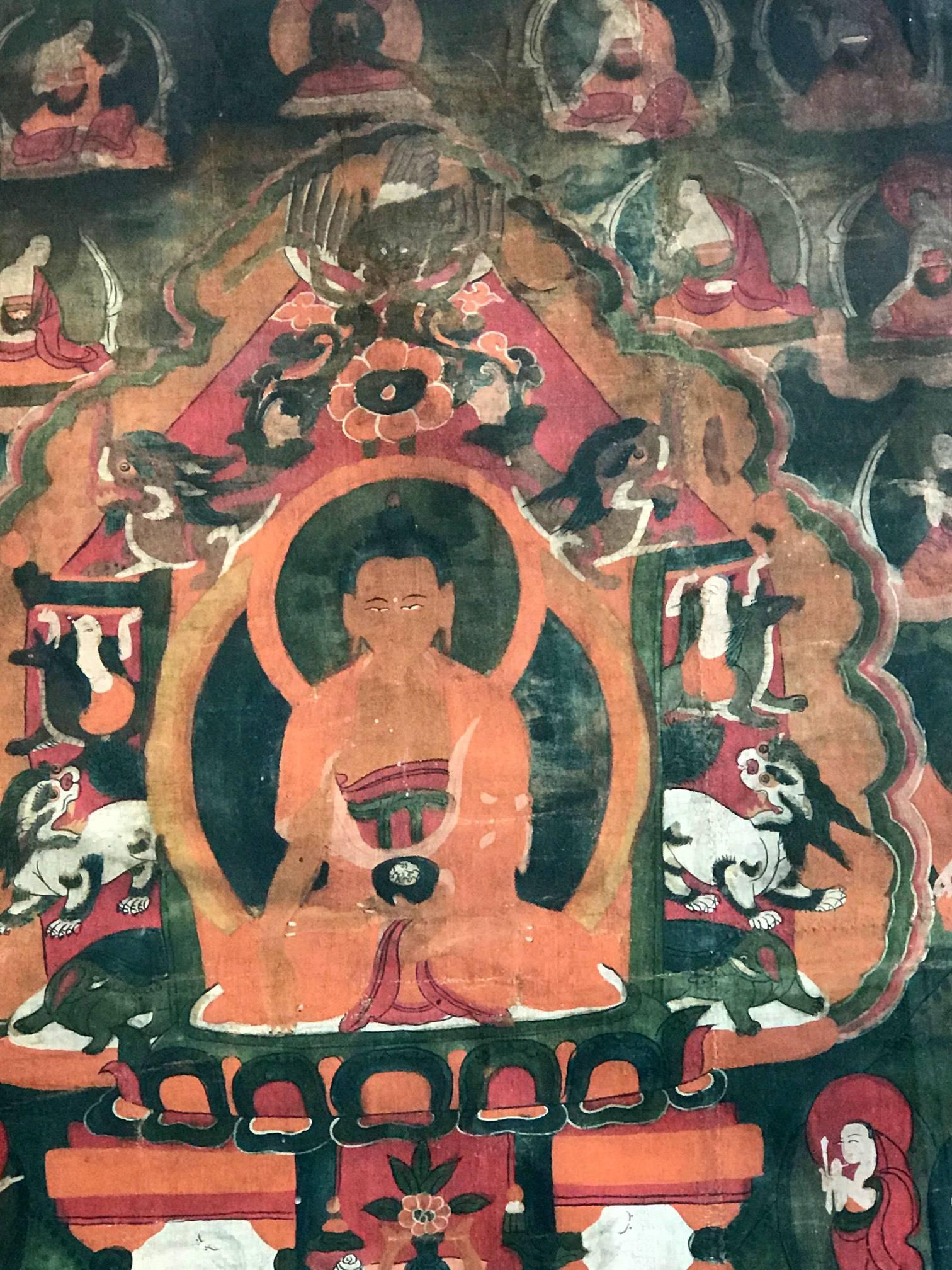 Framed Tibetan Thankga of Amitabha For Sale 2