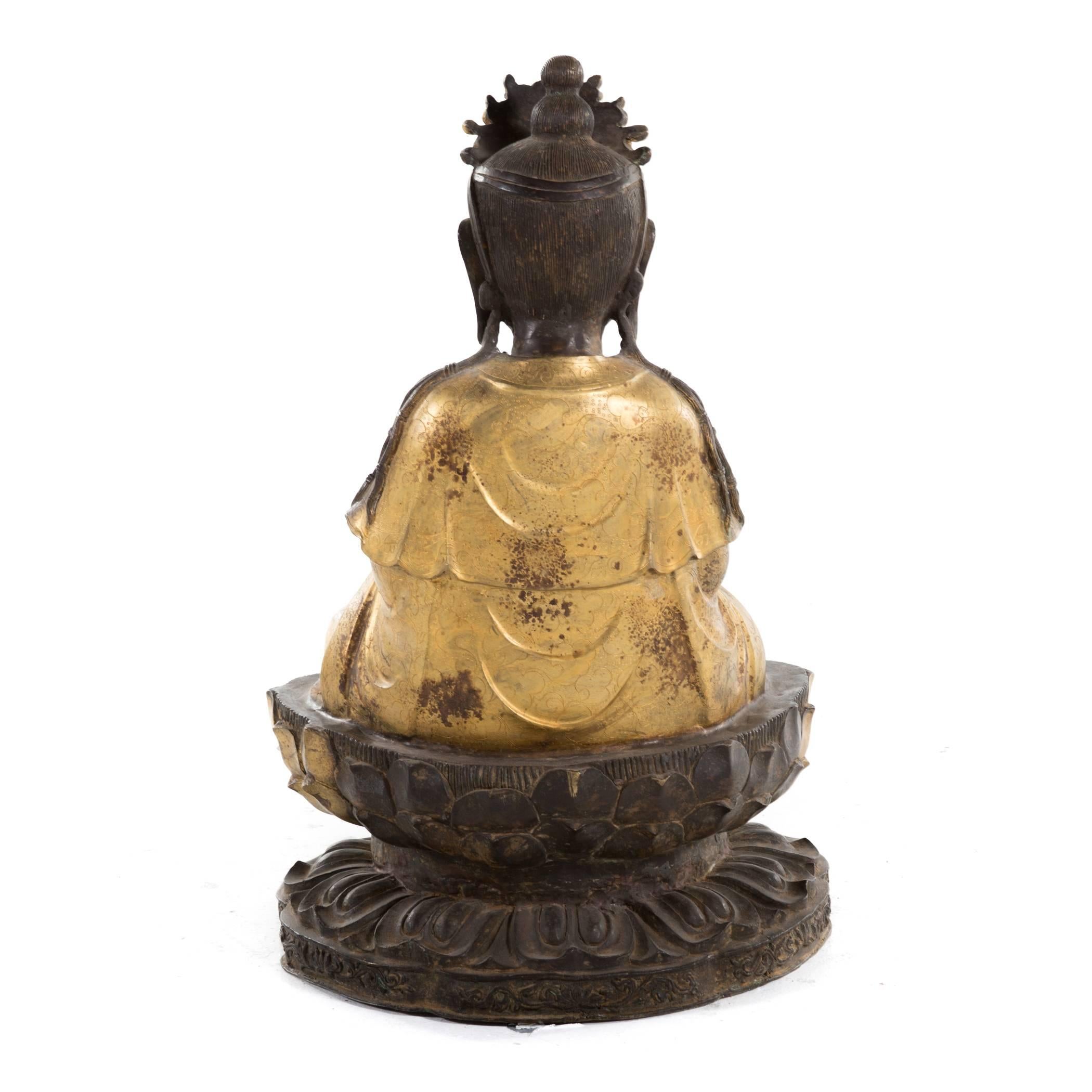 The most beloved subject in the Mahayana Buddhism, Bodhisattva, the one whom driven by great compassion, delayed his/her own Buddhahood to help the others to attain enlightenment. 
Exemplified in this stunning statue, Bodhisattva is often depicted