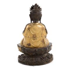 Large Bronze Statue of Bodhisattva on Double Lotus Throne
