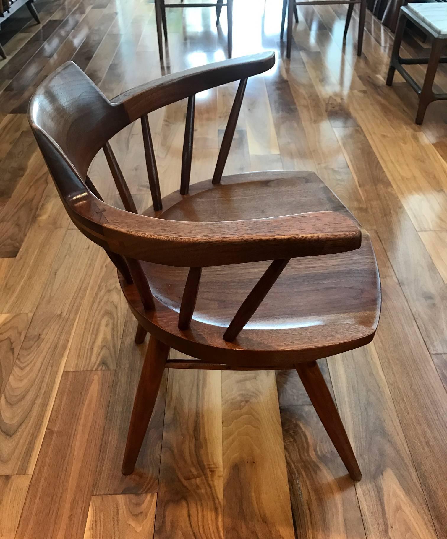 Set of Four Captain Chairs by George Nakashima In Good Condition For Sale In Atlanta, GA