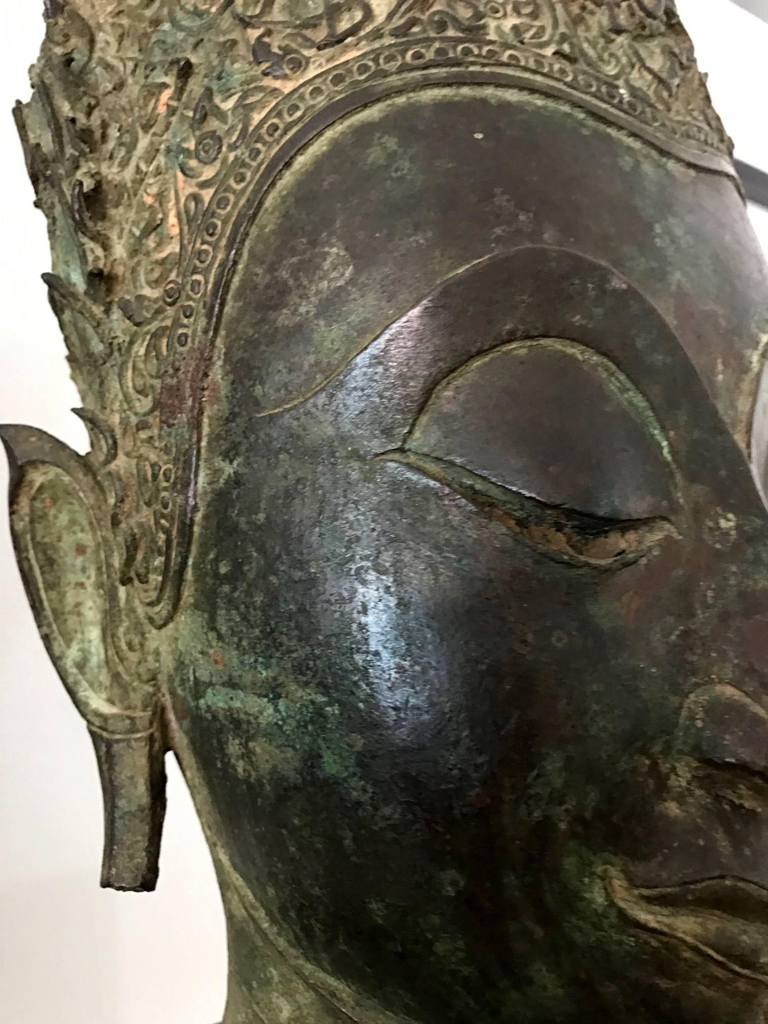 buddha head bronze