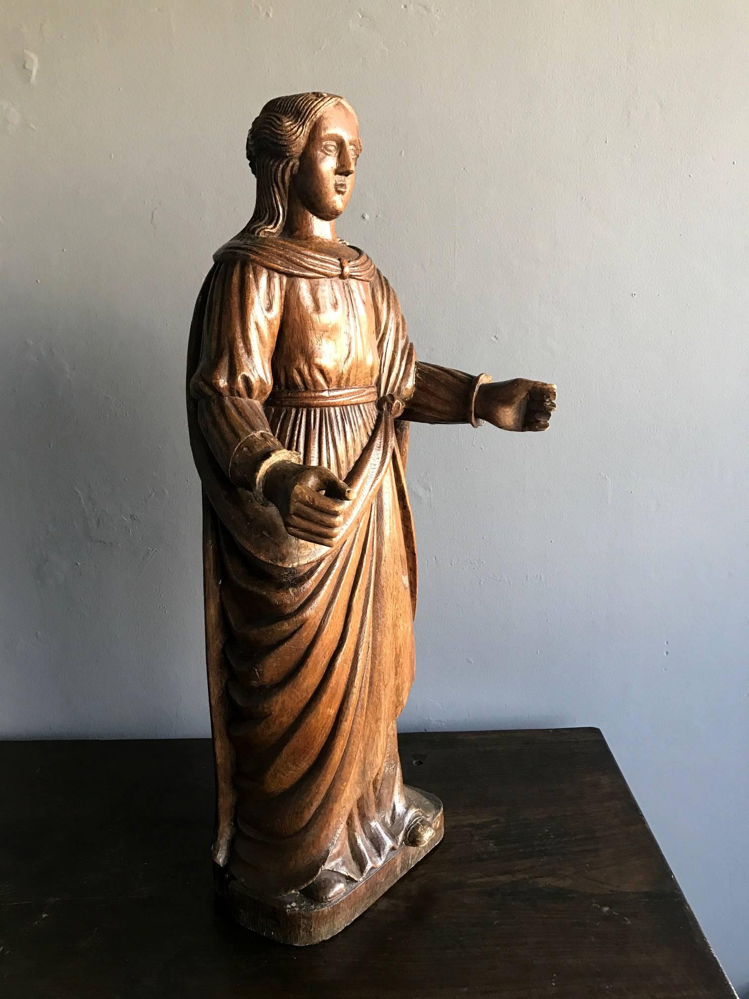 French Impressive Antique Carved Santo For Sale