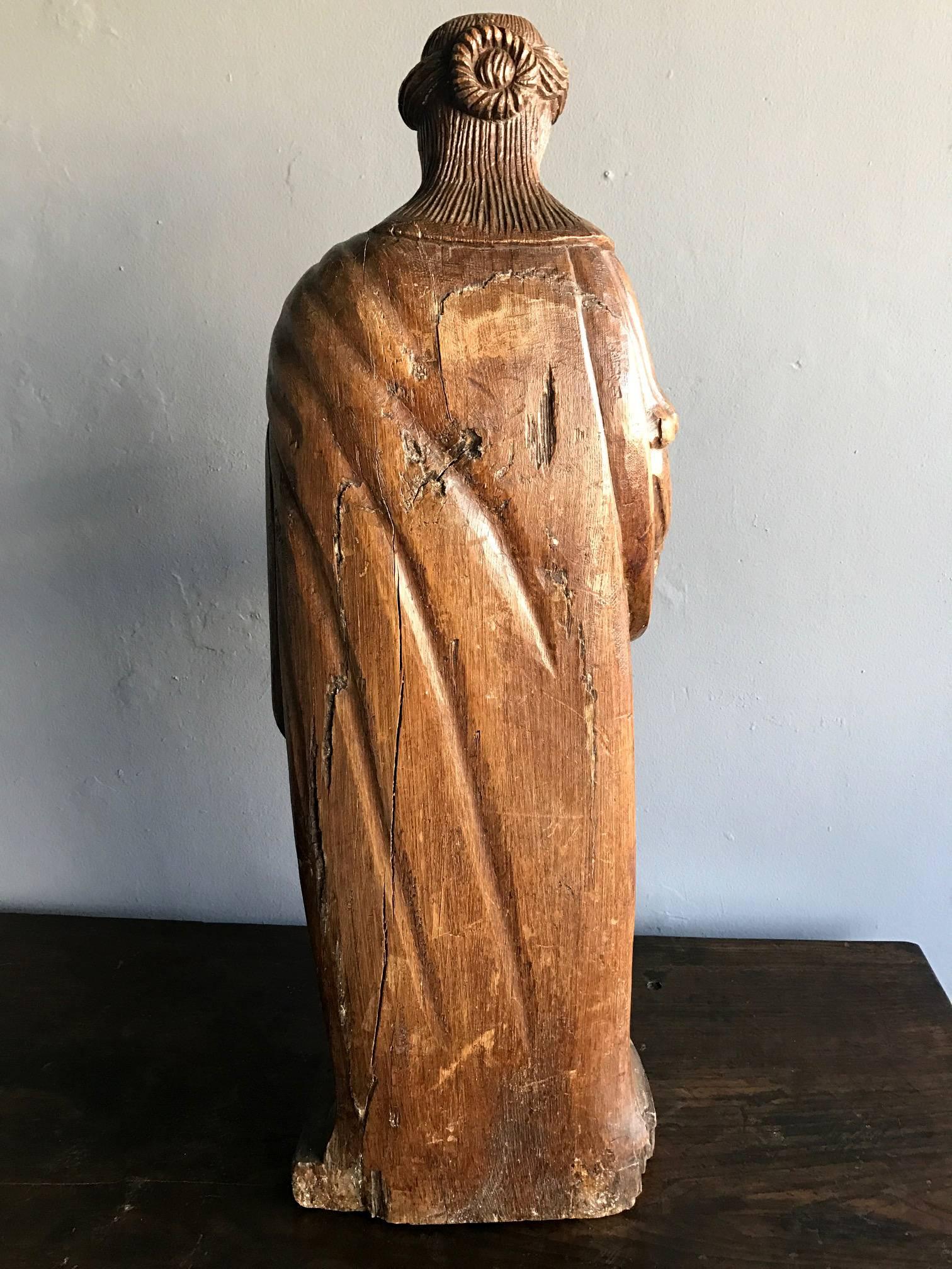 Hand-Carved Impressive Antique Carved Santo For Sale