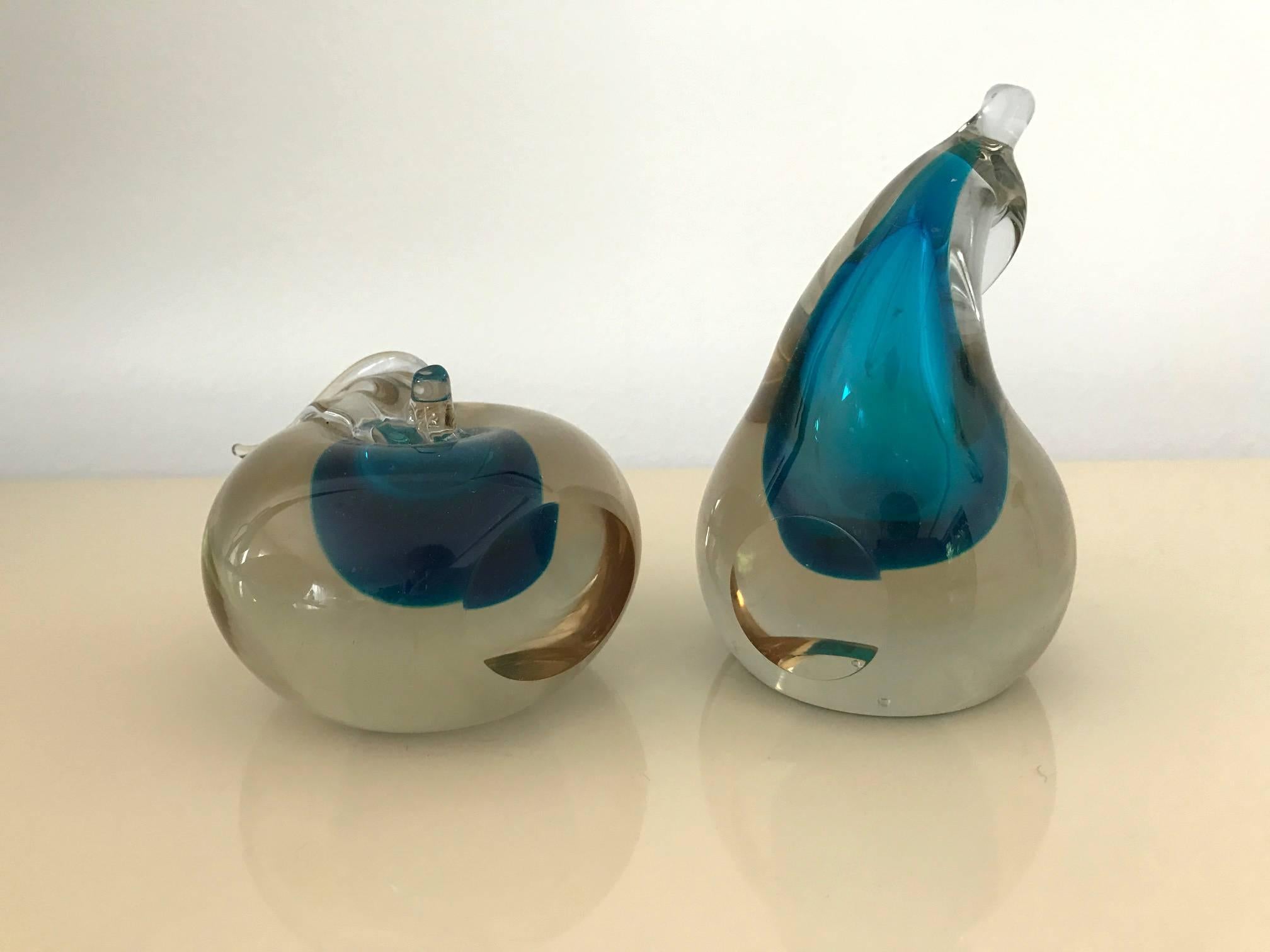 Mid-Century Modern Pair of Murano Art Glass Bookend