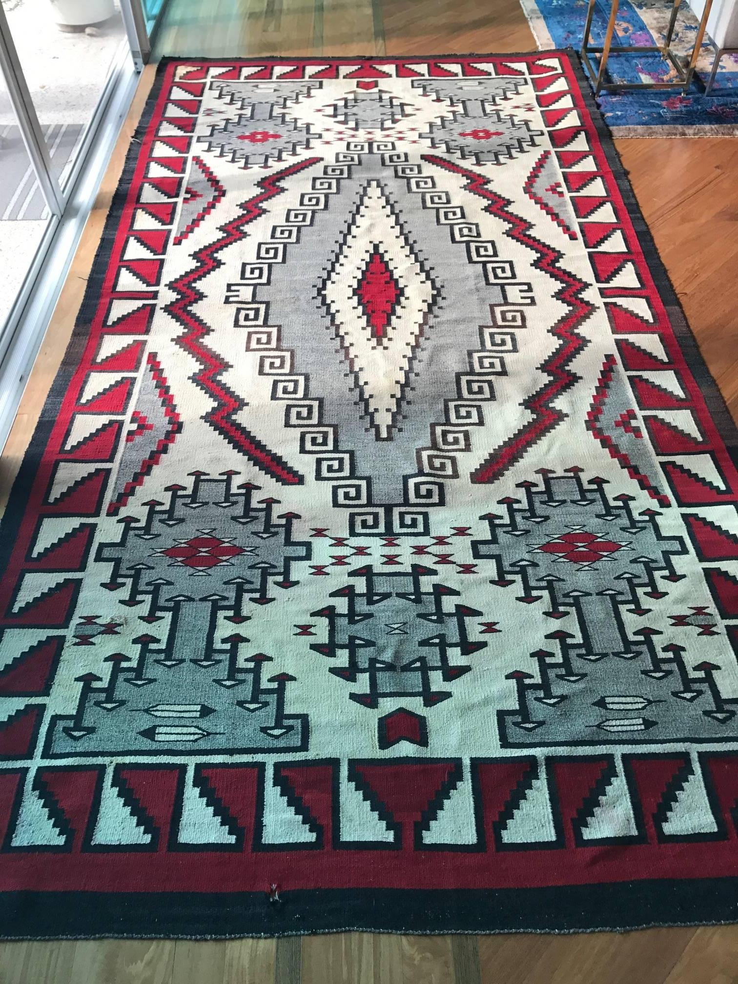 American Large and Rare Antique Navajo Klagetoh Rug For Sale