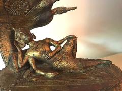 Rare Antique Buddha under Naga Sculpture from Thailand