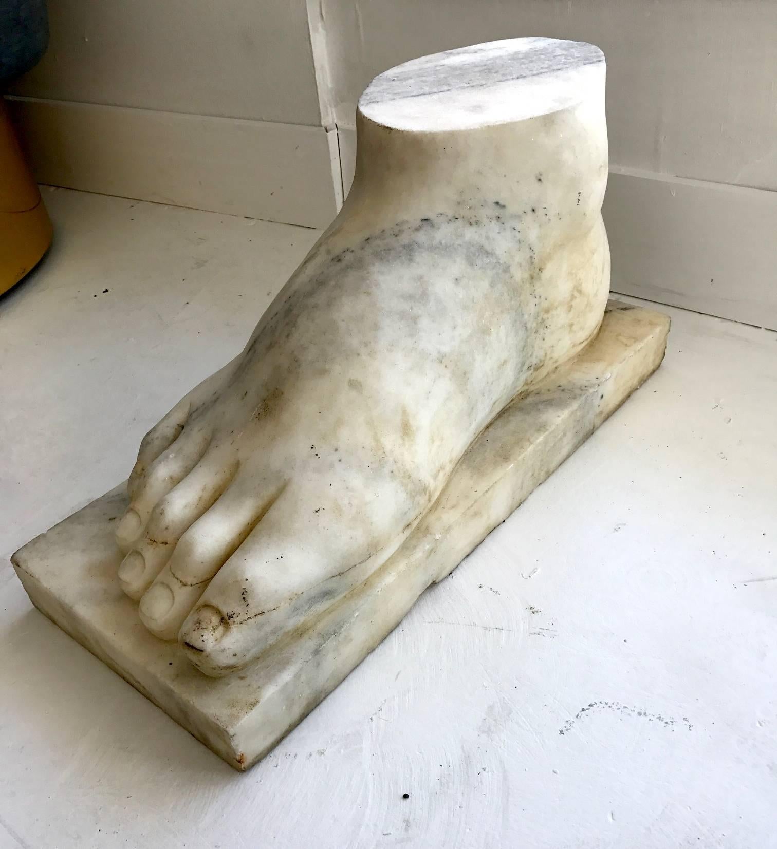 Classical Roman Large Carved Marble Foot